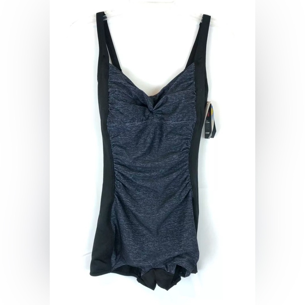 TYR Women’s Mantra Twist Front Black One Piece Swimsuit Size 8